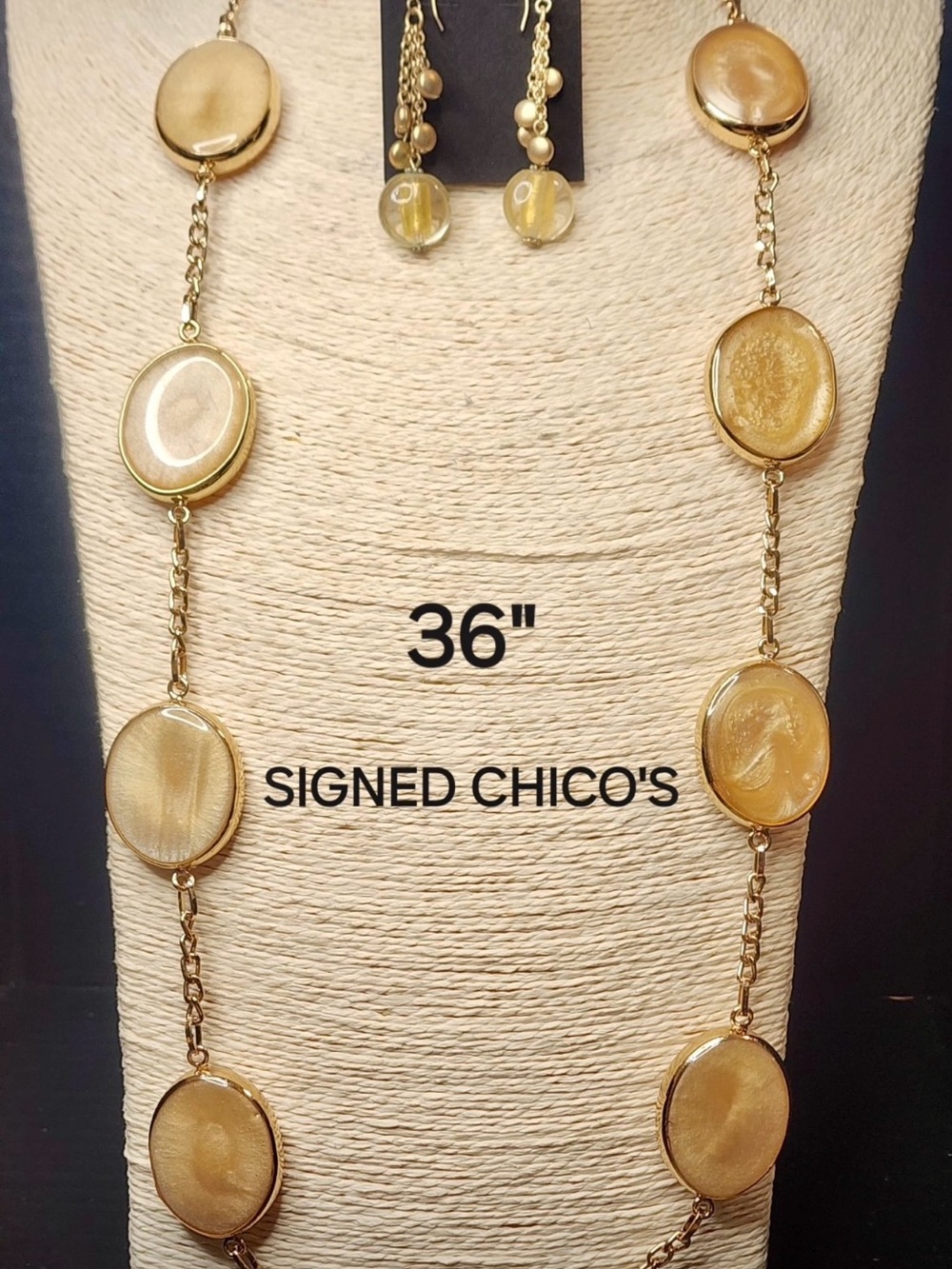 77. Chico's Gold-Tone Oval Pendants Set